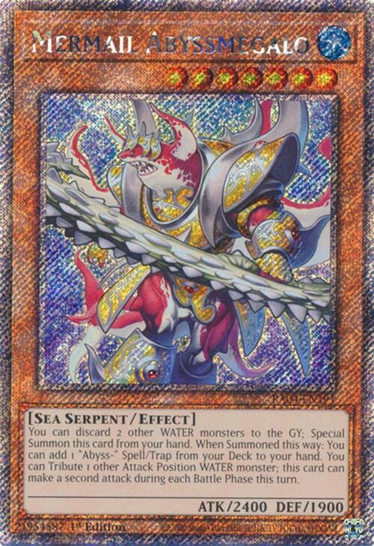 RA04-EN191 * Mermail Abyssmegalo * Platinum Secret Rare * Quarter Century Stampede