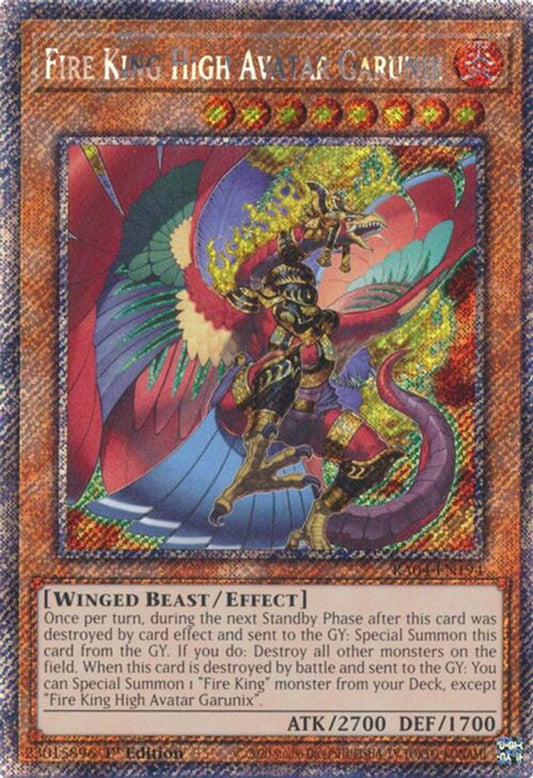 RA04-EN194 * Fire King High Avatar Garunix * Platinum Secret Rare * Quarter Century Stampede
