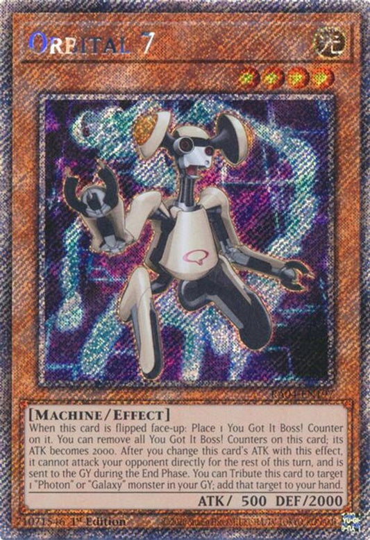 RA04-EN197 * Orbital 7 * Platinum Secret Rare * Quarter Century Stampede