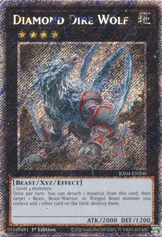 Diamond Dire Wolf * Platinum Secret Rare * * RA04-EN200