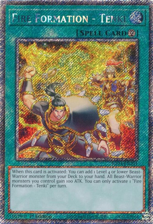 RA04-EN201 * Fire Formation - Tenki * Platinum Secret Rare * Quarter Century Stampede