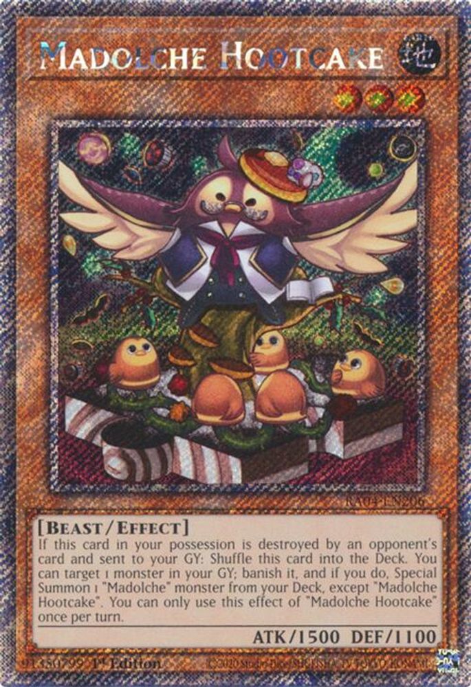 RA04-EN206 * Madolche Hootcake * Platinum Secret Rare * Quarter Century Stampede