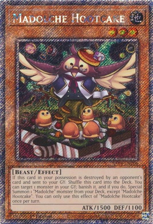 RA04-EN206 * Madolche Hootcake * Platinum Secret Rare * Quarter Century Stampede