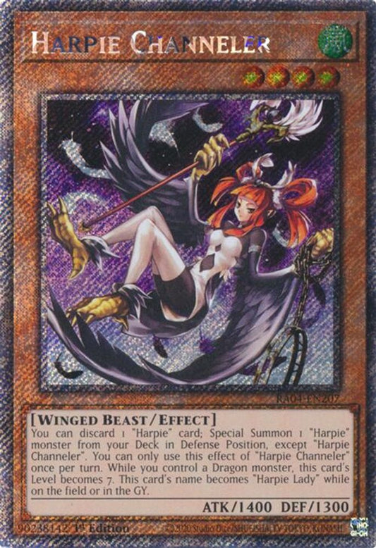 RA04-EN207 * Harpie Channeler * Platinum Secret Rare * Quarter Century Stampede