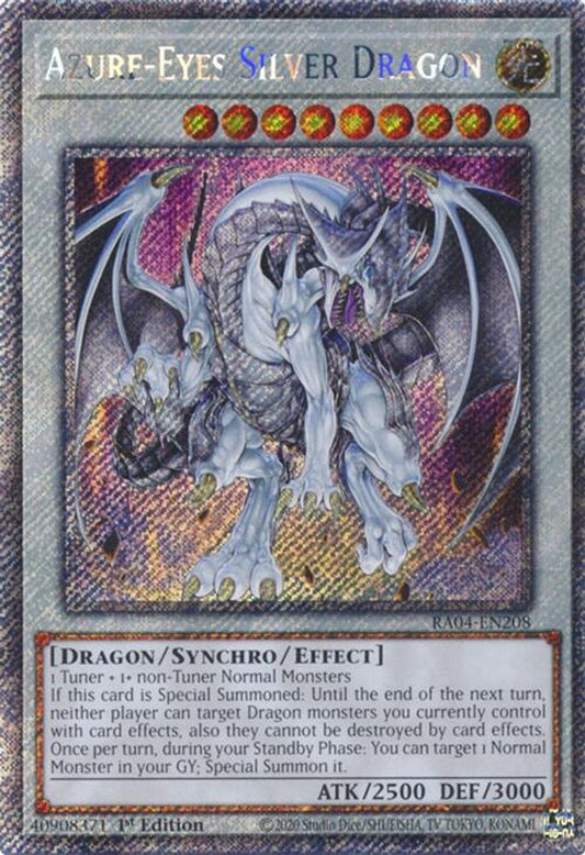 Azure-Eyes Silver Dragon * Platinum Secret Rare * * RA04-EN208