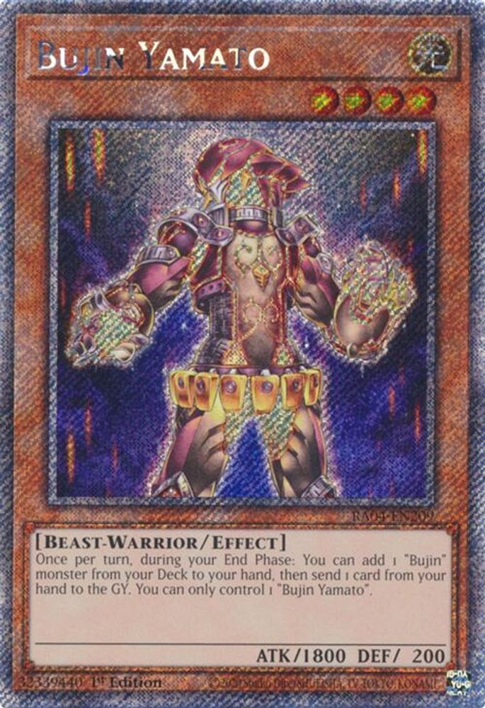 RA04-EN209 * Bujin Yamato * Platinum Secret Rare * Quarter Century Stampede