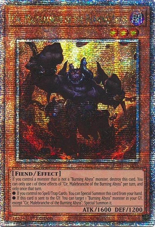 Cir, Malebranche Of The Burning Abyss   * Quarter Century Secret Rare *  RA04-EN235