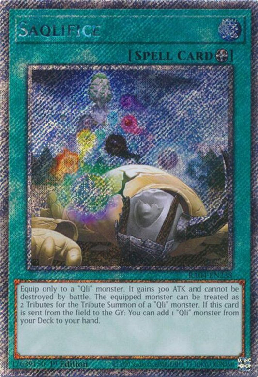 RA04-EN238 * Saqlifice * Platinum Secret Rare * Quarter Century Stampede