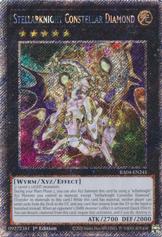 RA04-EN241 * Stellarknight Constellar Diamond * Platinum Secret Rare * Quarter Century Stampede