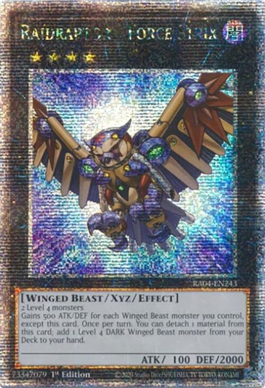 RA04-EN243 * Raidraptor Force Strix * Quarter Century Secret Rare * Quarter Century Stampede