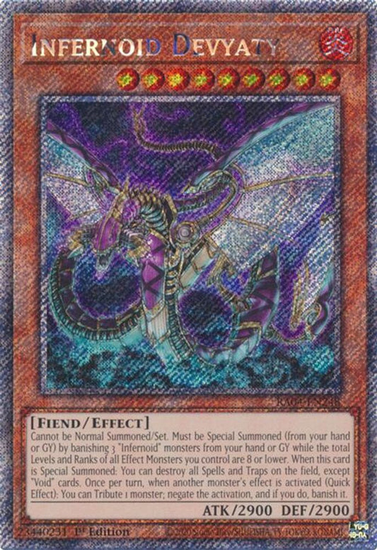 RA04-EN248 * Infernoid Devyaty * Platinum Secret Rare * Quarter Century Stampede