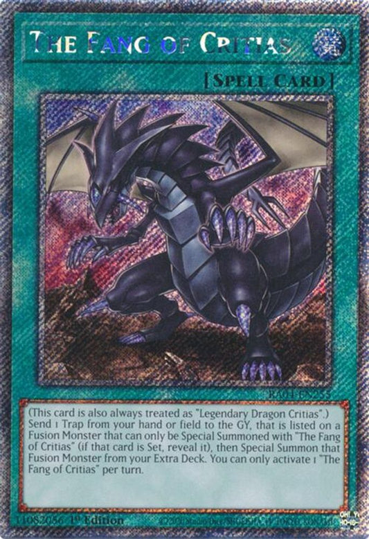 The Fang Of Critias * Platinum Secret Rare * * RA04-EN255