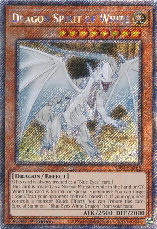 Dragon Spirit Of White * Platinum Secret Rare * * RA04-EN265