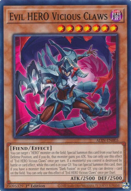 ALIN-EN005 * Evil HERO Vicious Claws * Common * Alliance Insight