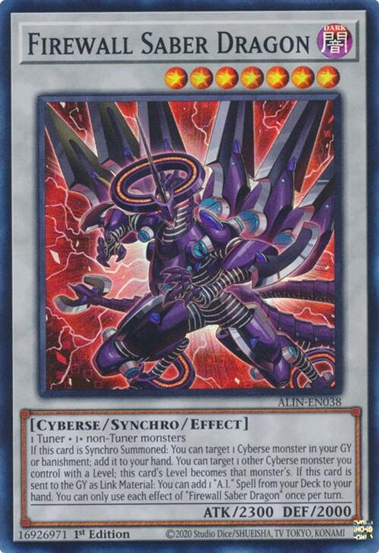 ALIN-EN038 * Firewall Saber Dragon * Super Rare * Alliance Insight