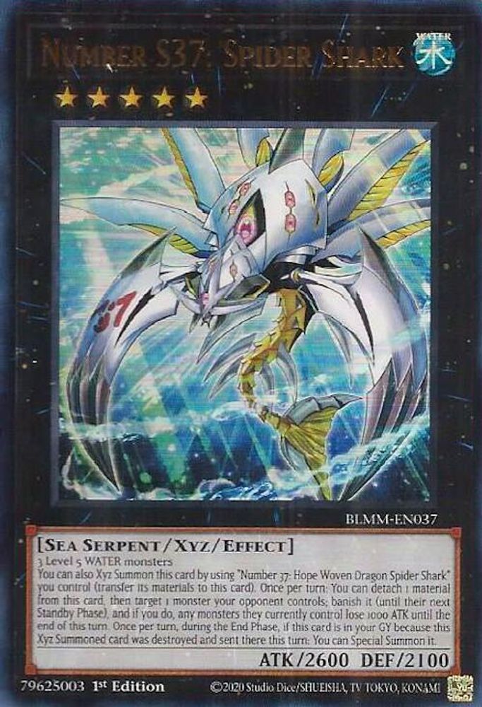 BLMM-EN037 * Number S37: Spider Shark * Ultra Rare * Battles of Legend: Monster Mayhem