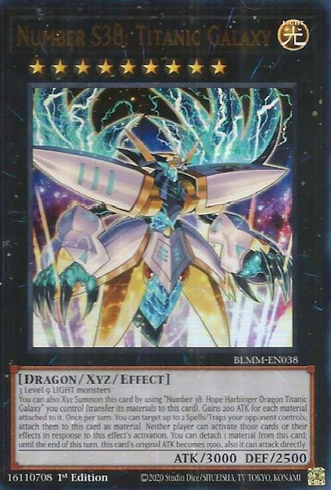 BLMM-EN038 * Number S38: Titanic Galaxy * Ultra Rare * Battles of Legend: Monster Mayhem