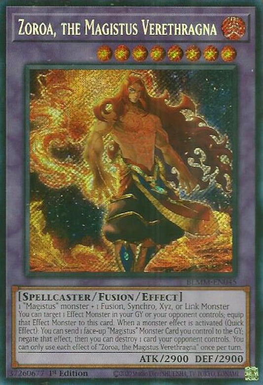 BLMM-EN045 * Zoroa, the Magistus Verethragna * Secret Rare * Battles of Legend: Monster Mayhem