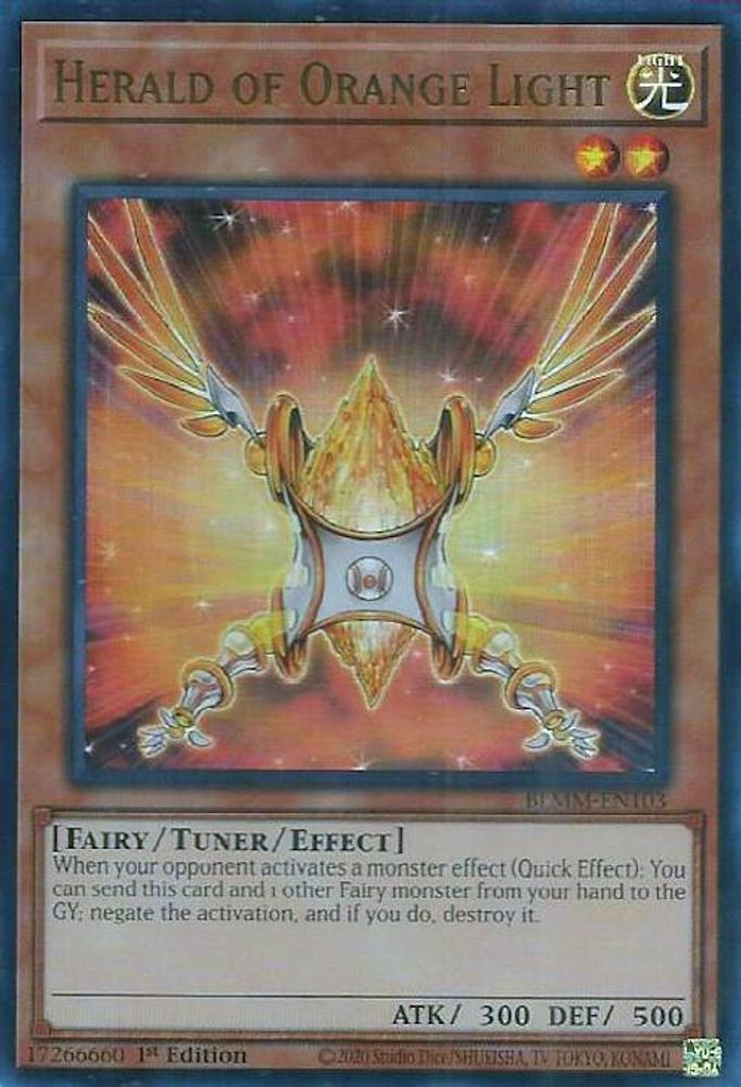 BLMM-EN103 * Herald of Orange Light * Ultra Rare * Battles of Legend: Monster Mayhem