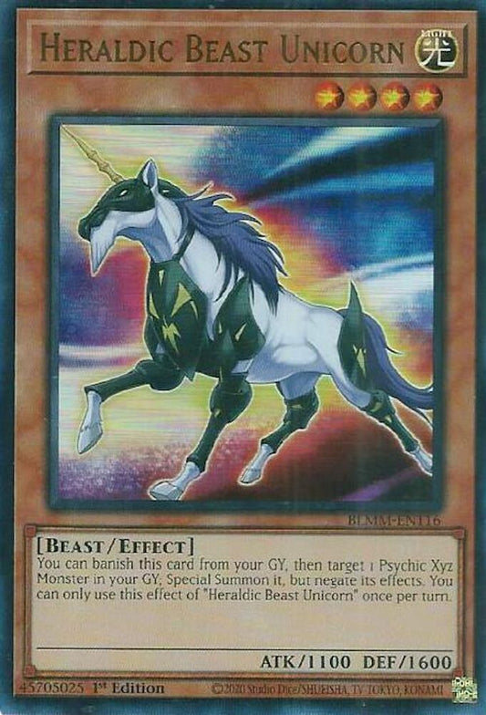BLMM-EN116 * Heraldic Beast Unicorn * Ultra Rare * Battles of Legend: Monster Mayhem
