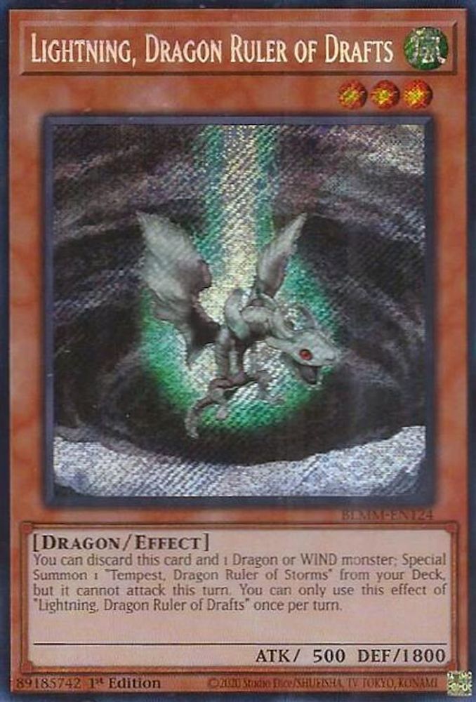 BLMM-EN124 * Lightning, Dragon Ruler of Drafts * Secret Rare * Battles of Legend: Monster Mayhem