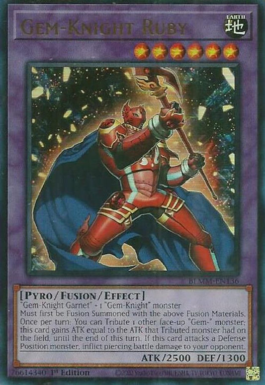 BLMM-EN136 * Gem-Knight Ruby * Ultra Rare * Battles of Legend: Monster Mayhem