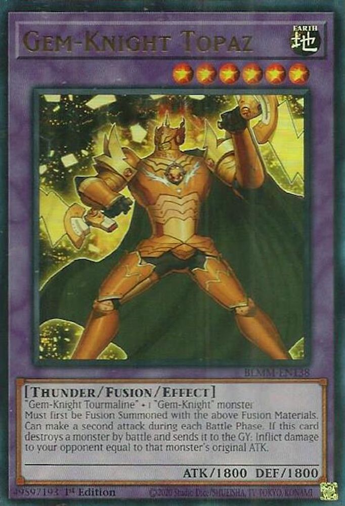 BLMM-EN138 * Gem-Knight Topaz * Ultra Rare * Battles of Legend: Monster Mayhem