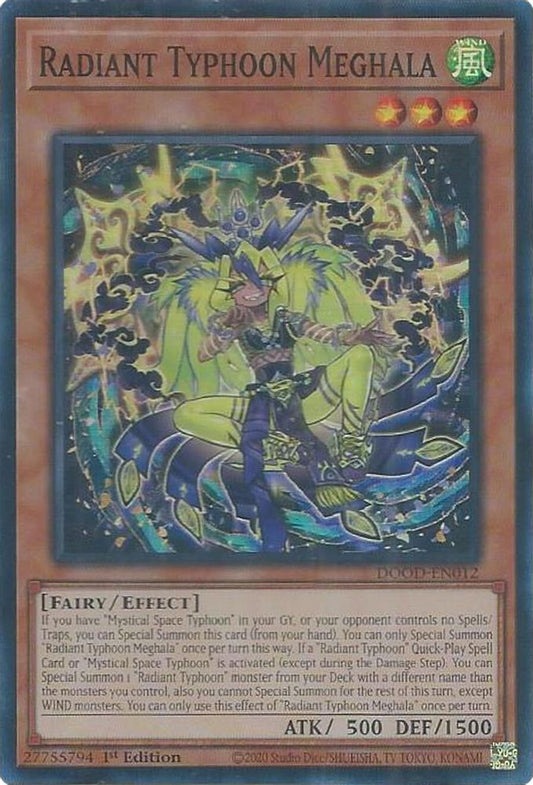 DOOD-EN012 * Radiant Typhoon Meghala * Super Rare * Doom of Dimensions