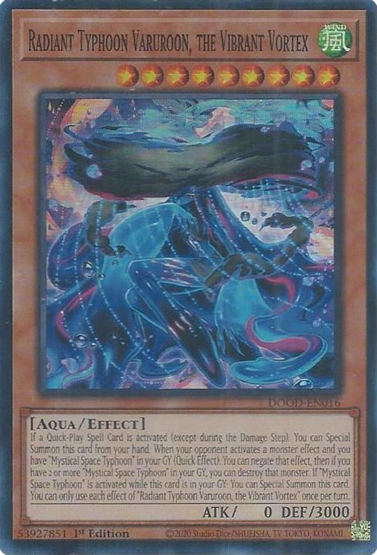 DOOD-EN016 * Radiant Typhoon Varuroon, the Vibrant Vortex * Super Rare * Doom of Dimensions