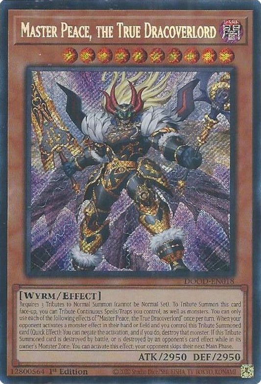 DOOD-EN018 * Master Peace, the True Dracoverlord * Secret Rare * Doom of Dimensions