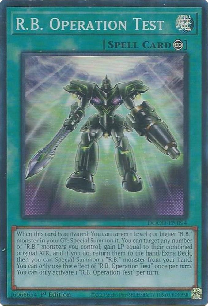 DOOD-EN094 * R.B. Operation Test * Super Rare * Doom of Dimensions
