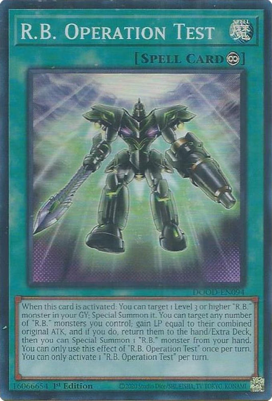 DOOD-EN094 * R.B. Operation Test * Super Rare * Doom of Dimensions