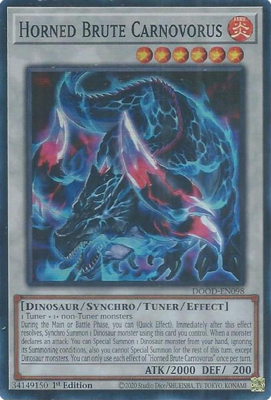 DOOD-EN098 * Horned Brute Carnovorus * Super Rare * Doom of Dimensions