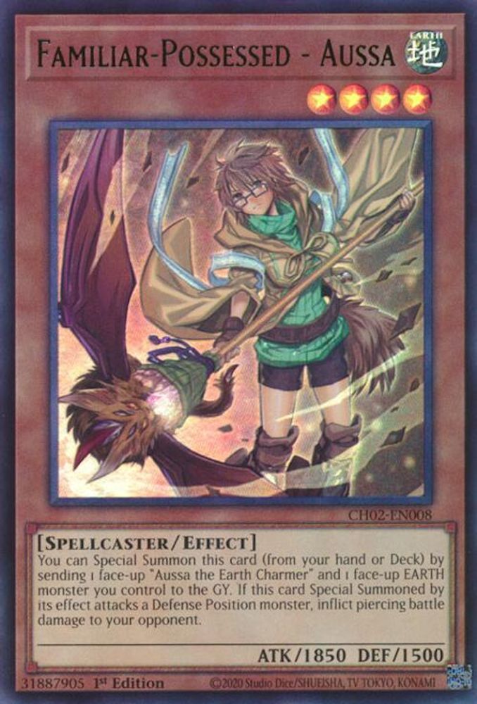 CH02-EN008 * Familiar-Possessed - Aussa * Ultra Rare * THE CHRONICLES DECK: Spirit Charmers (All-Foil Edition)