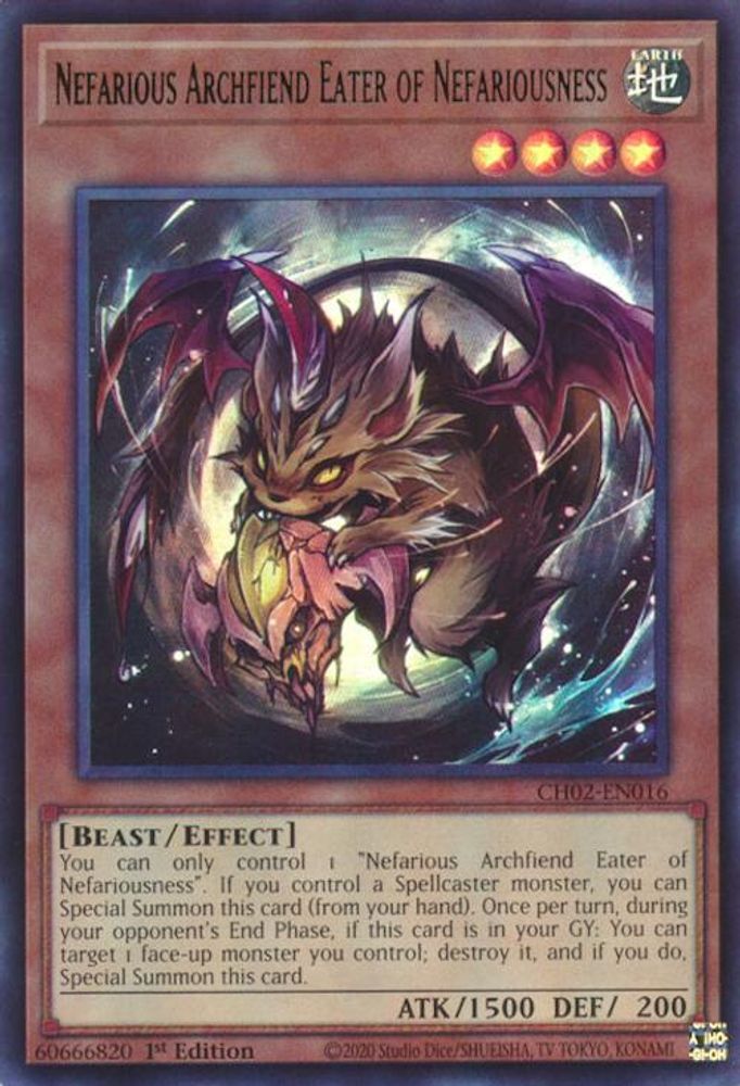 CH02-EN016 * Nefarious Archfiend Eater of Nefariousness * Ultra Rare * THE CHRONICLES DECK: Spirit Charmers (All-Foil Edition)