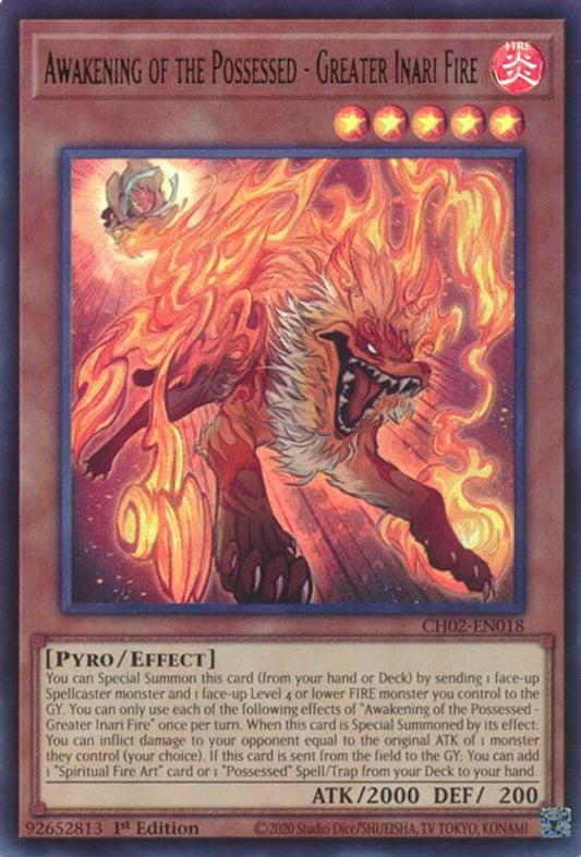 CH02-EN018 - Awakening of the Possessed - Greater Inari Fire - Ultra Rare - THE CHRONICLES DECK: Spirit Charmers (All-Foil Edition)