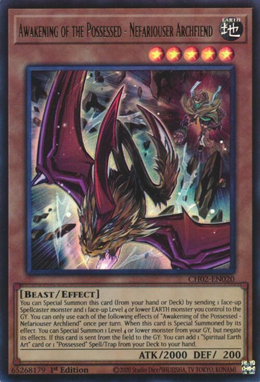 CH02-EN020 - Awakening of the Possessed - Nefariouser Archfiend - Ultra Rare - THE CHRONICLES DECK: Spirit Charmers (All-Foil Edition)