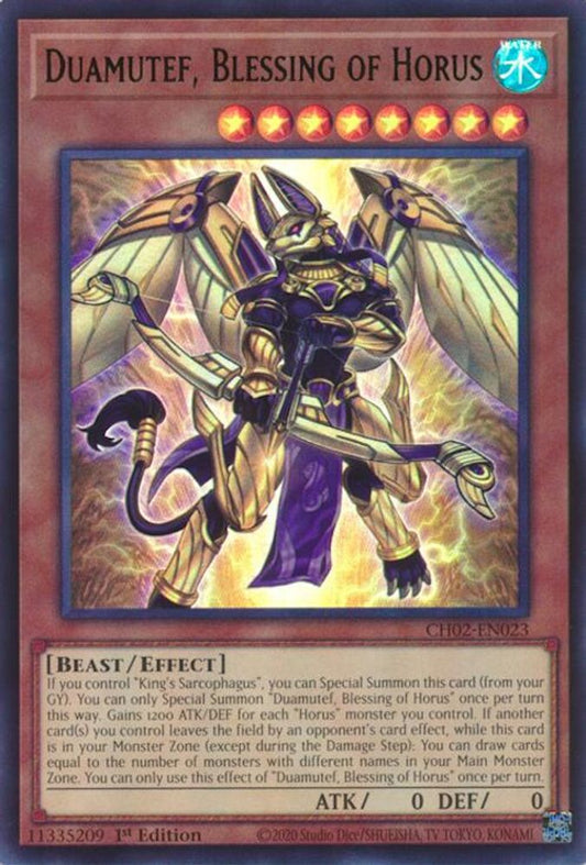 CH02-EN023 - Duamutef, Blessing of Horus - Ultra Rare - THE CHRONICLES DECK: Spirit Charmers (All-Foil Edition)