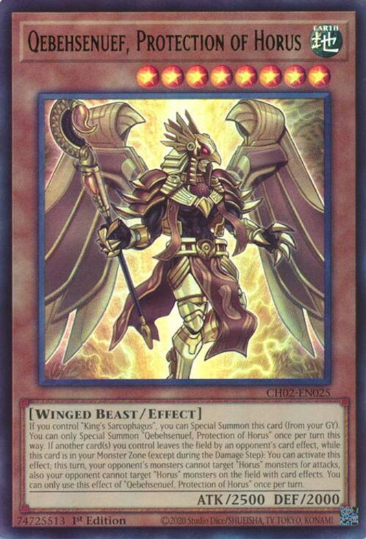 CH02-EN025 - Qebehsenuef, Protection of Horus - Ultra Rare - THE CHRONICLES DECK: Spirit Charmers (All-Foil Edition)