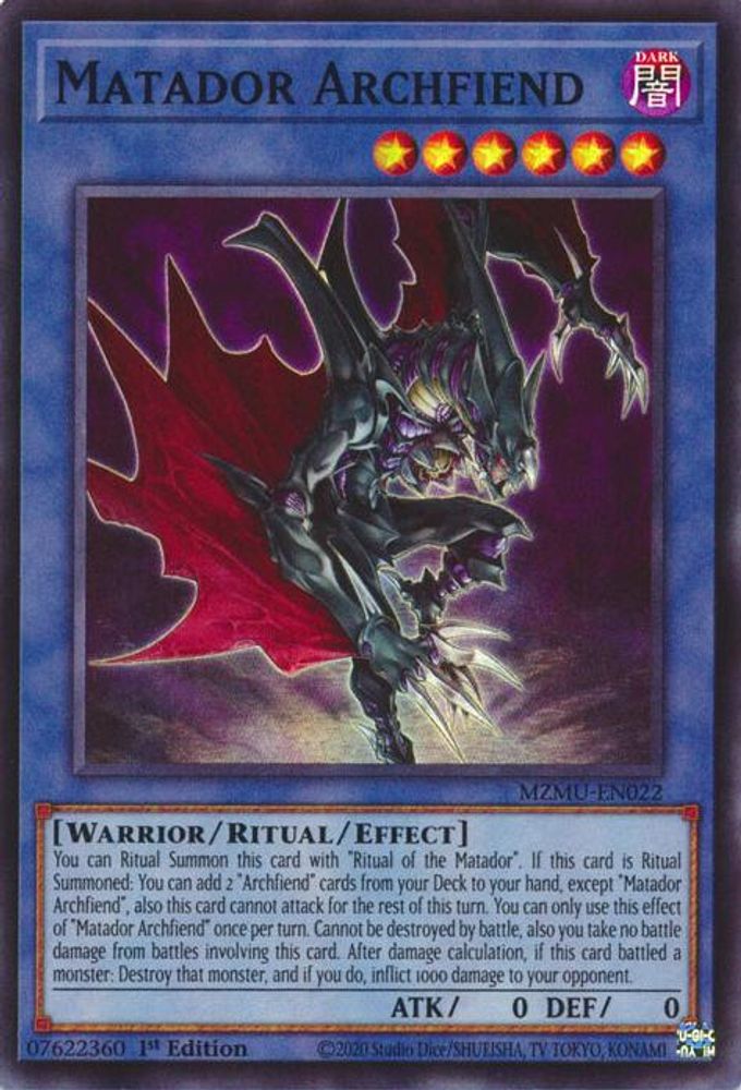 MZMU-EN022 * Matador Archfiend * Super Rare * Maze of Muertos