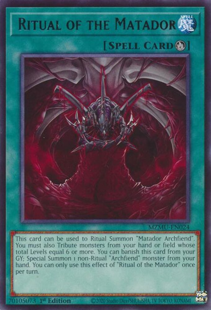 Ritual of the Matador * Rare * MZMU-EN024