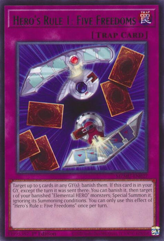 Hero's Rule 1: Five Freedoms * Rare * MZMU-EN027