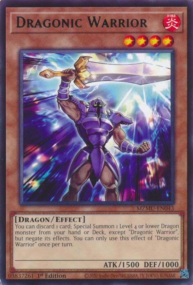 MZMU-EN043 * Dragonic Warrior * Rare * Maze of Muertos