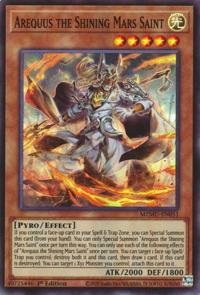 Arequus the Shining Mars Saint * Super Rare * MZMU-EN051
