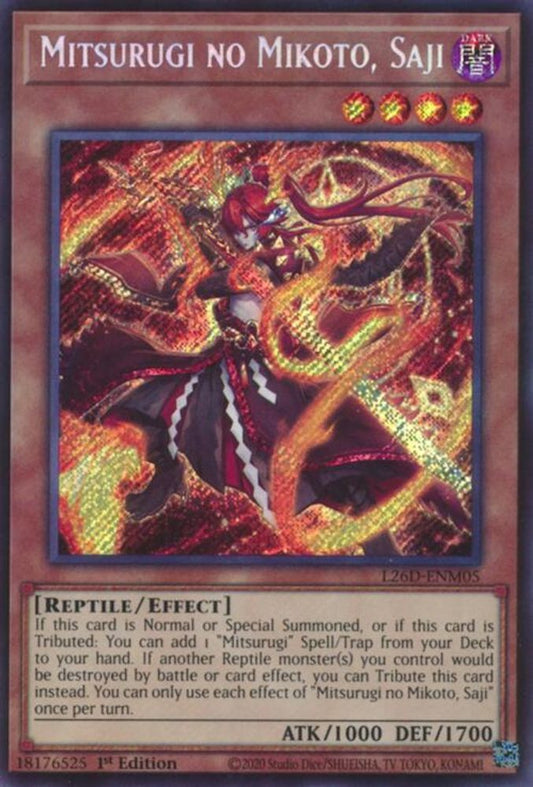 L26D-ENM05 - Mitsurugi no Mikoto, Saji - Secret Rare - Legendary Modern Decks 2026