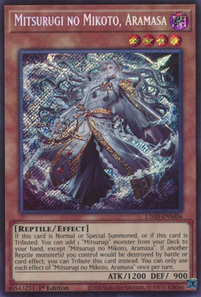 L26D-ENM06 - Mitsurugi no Mikoto, Aramasa - Secret Rare - Legendary Mo El Rincn del Duelista L26D-ENM06 - Mitsurugi no Mikoto, Aramasa - Secret Rare - Legendary Mo El Rincn del Duelista