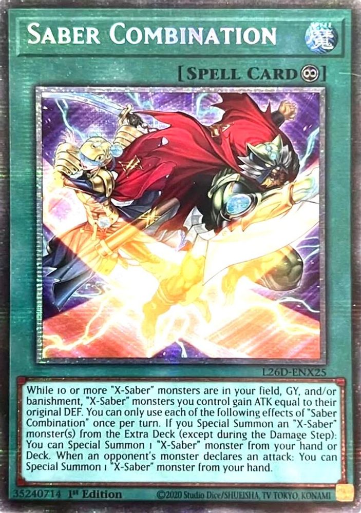 L26D-ENX25 * Saber Combination * Starlight Rare * Legendary Modern Decks 2026