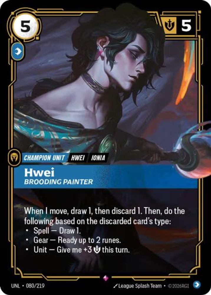 080/219 - Hwei, Brooding Painter (Foil) - Rare - Unleashed