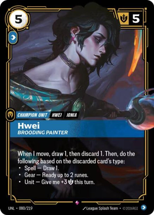080/219 - Hwei, Brooding Painter (Foil) - Rare - Unleashed