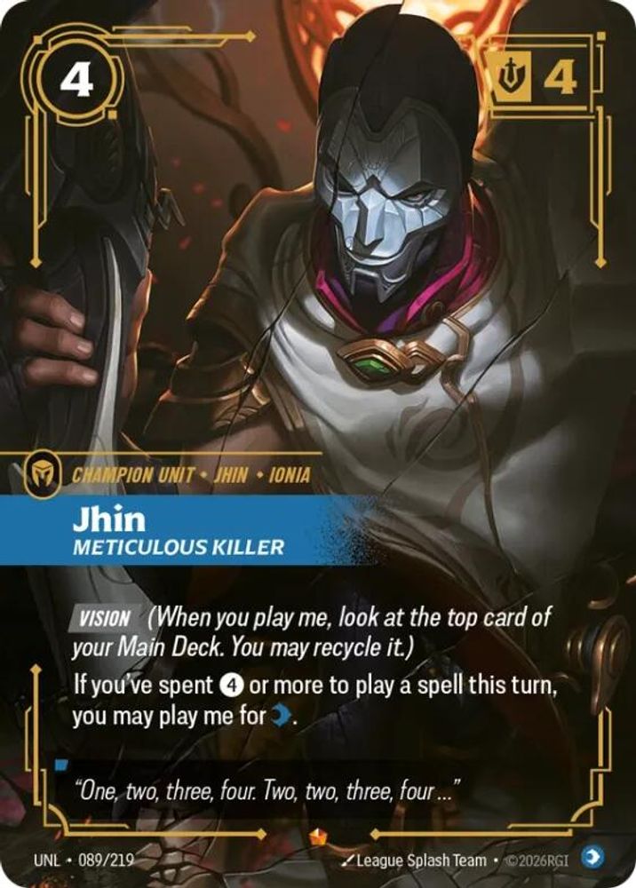089/219 - Jhin, Meticulous Killer (Foil) - Epic - Unleashed
